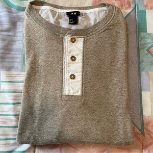 H&M Men Pullover Thermal Fleece Sweatshirt Slim Fit Sweater